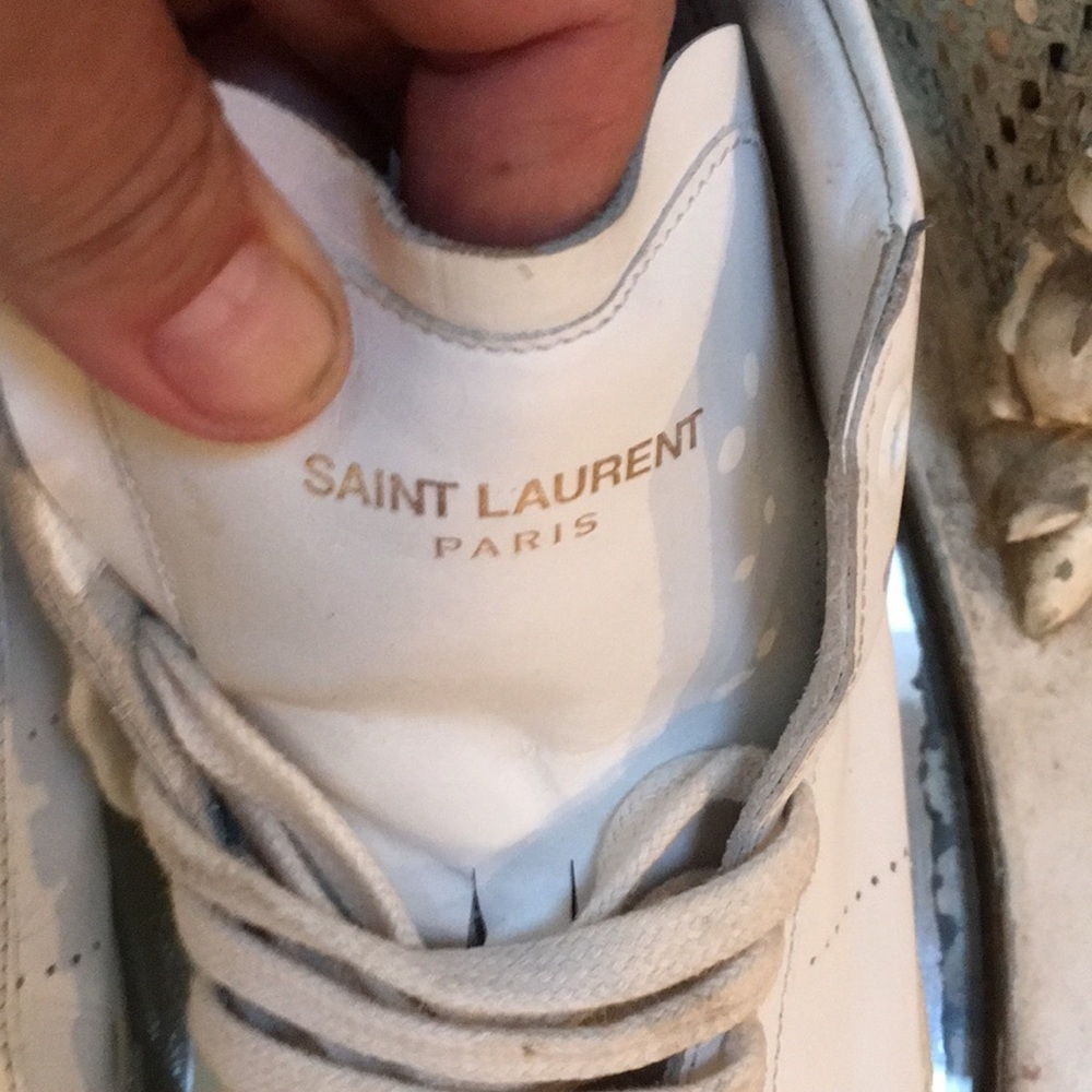 YSL Saint Laurent White High-Top Sneakers - Picture 5 of 8
